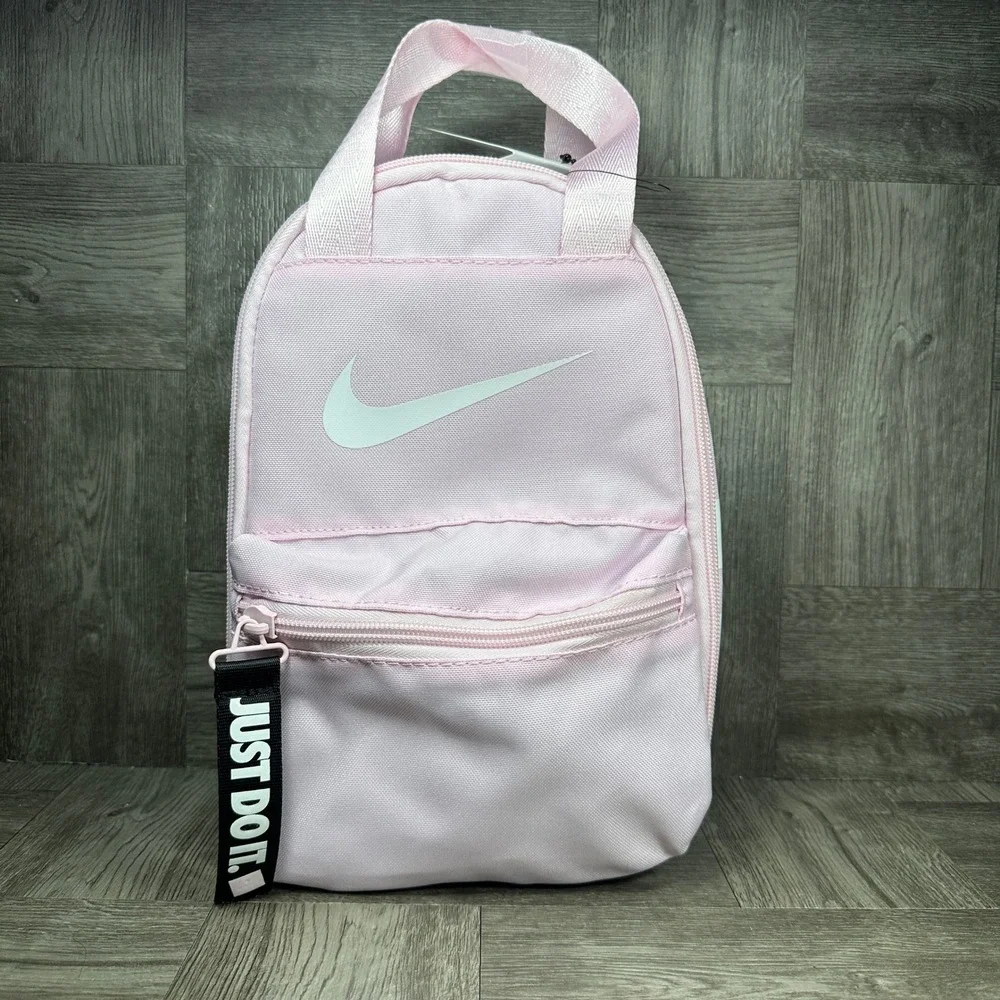 Nike Lunch Bag OS Pink Just Do It Insulated Canvas Swoosh NEW 9A2976-A8F
